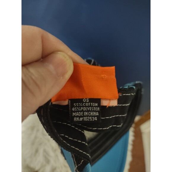 Hooters Trucker Baseball Hat Cap Snap Back One Size Blue Teal Rhinestone - Picture 8 of 8